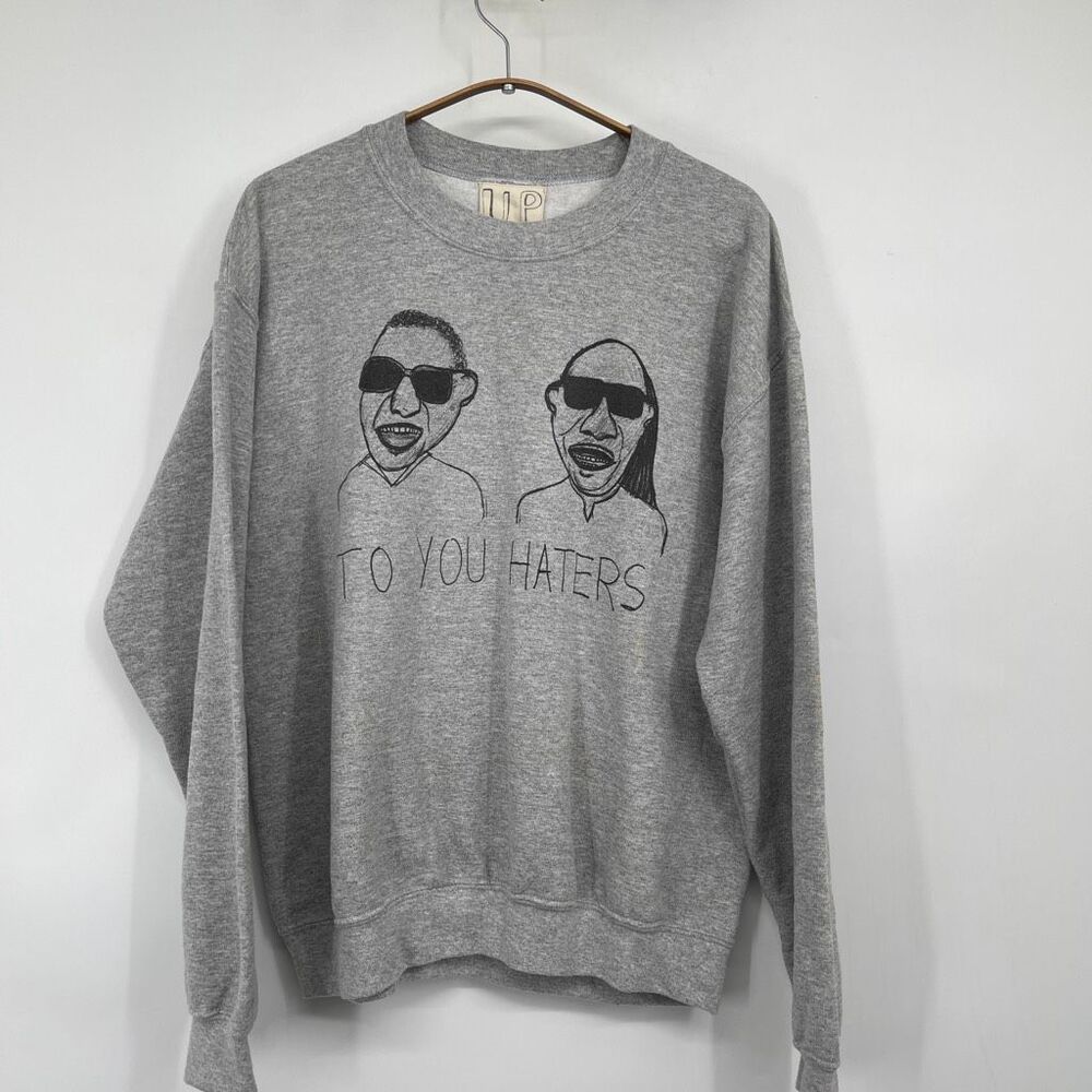 Unfortunate Portrait Heathered Gray To You Haters Graphic Sweatshirt Size Medium